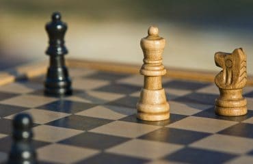 Black and white chess on the board