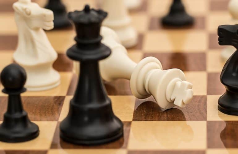 black and white chess on the board