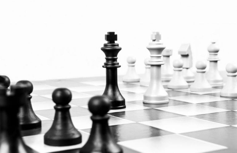 black and white chess on the board